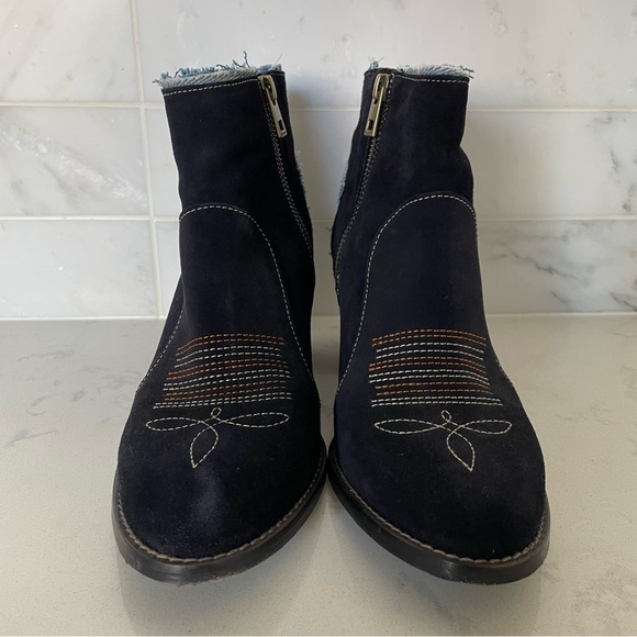 Zadig & Voltaire Molly Suede & Denim Ankle Boots, good condition, size 9 - Picture 2 of 8